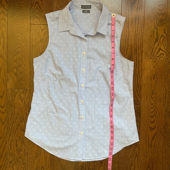 VAN HEUSEN Sleeveless Striped Blouse. Size M. - Picture 6 of 7